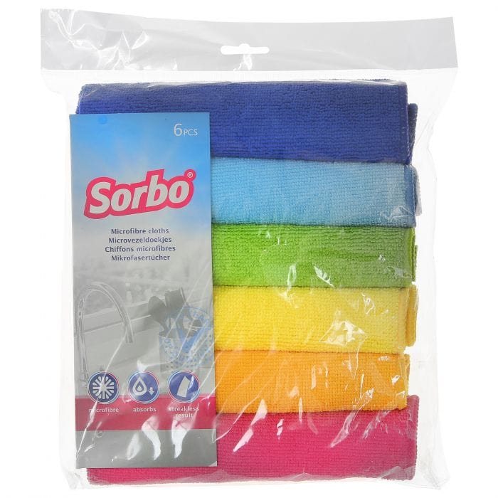 Spare and Square Home Miscellaneous Sorbo Microfibre Cloths (Pack Of 6) HH121 - Buy Direct from Spare and Square