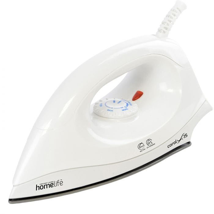 Spare and Square Iron Jegs 1200W Dry Iron - Non Stick Soleplate - White JS1044 - Buy Direct from Spare and Square