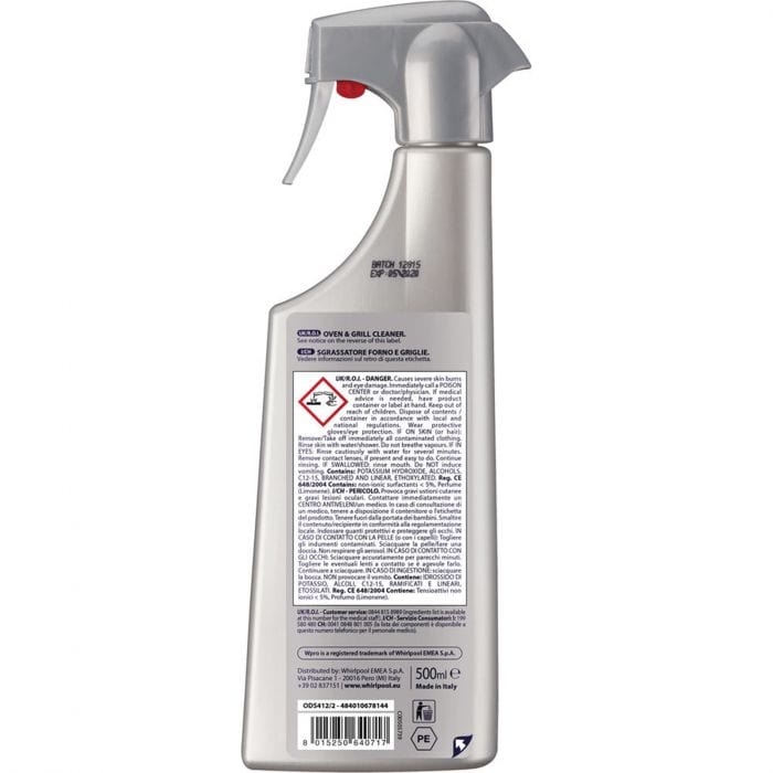 Spare and Square Janitorial WPRO Oven & Grill Cleaning Care Spray - 500ml C00505739 - Buy Direct from Spare and Square