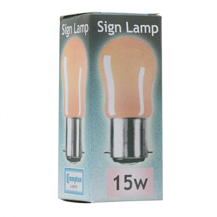 Spare and Square Light Bulb Crompton 15W BC Pygmy Bulb - Pink JD033 - Buy Direct from Spare and Square