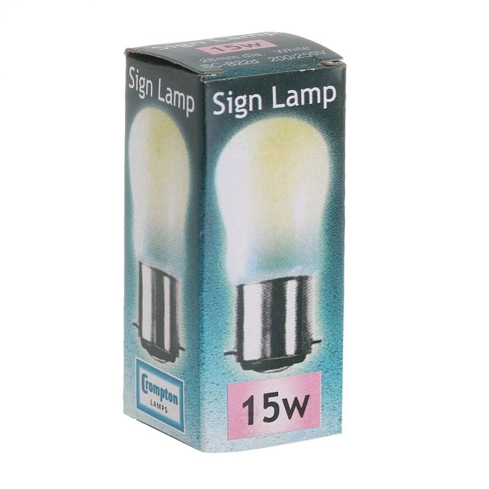 Spare and Square Light Bulb Crompton 15W BC Pygmy Bulb - White JD036W - Buy Direct from Spare and Square