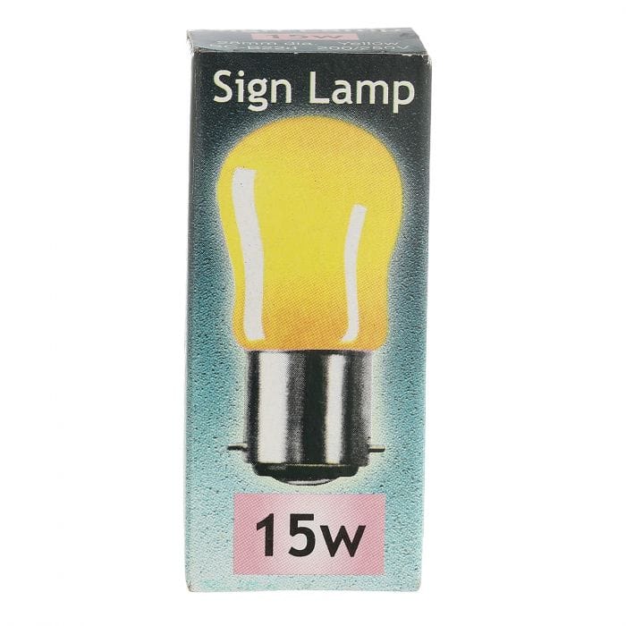 Spare and Square Light Bulb Crompton 15W BC Pygmy Bulb - Yellow JD036 - Buy Direct from Spare and Square