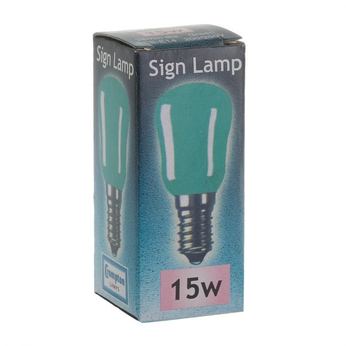 Spare and Square Light Bulb Crompton 15W SES Pygmy Bulb - Green JD031G - Buy Direct from Spare and Square