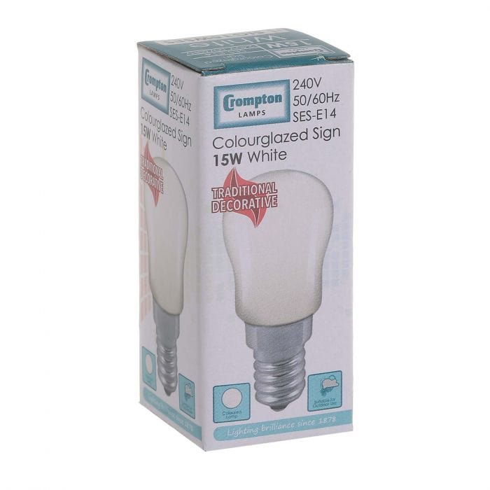 Spare and Square Light Bulb Crompton 15W SES Pygmy Bulb - White JD031W - Buy Direct from Spare and Square