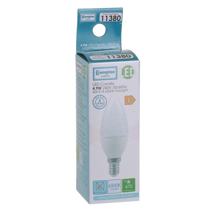 Spare and Square Light Bulb Crompton LED 5.5W Candle Bulb - SES JD5153DL - Buy Direct from Spare and Square