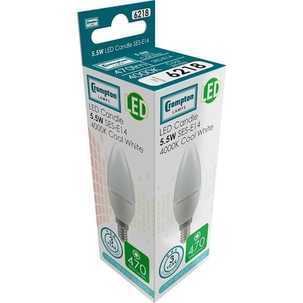 Spare and Square Light Bulb Crompton LED 5.5W Candle Thermal Bulb - SES JD5153CW - Buy Direct from Spare and Square