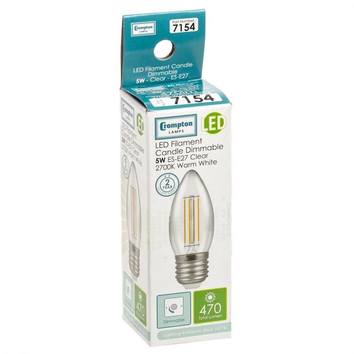 Spare and Square Light Bulb Crompton LED 5W Candle Bulb - ES JD7154 - Buy Direct from Spare and Square