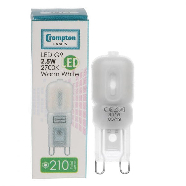 Spare and Square Light Bulb Crompton LED G9 Bulb - 2.5W - Warm White JD562WW - Buy Direct from Spare and Square