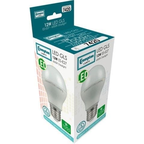 Spare and Square Light Bulb Crompton LED GLS THERMAL PLASTIC 12W ES DAYLIGHT JD5175DL - Buy Direct from Spare and Square