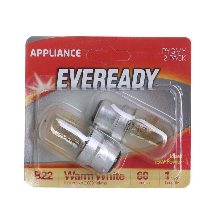 Spare and Square Light Bulb Eveready 15W BC Pygmy Bulb (Pack Of 2) JD1670 - Buy Direct from Spare and Square