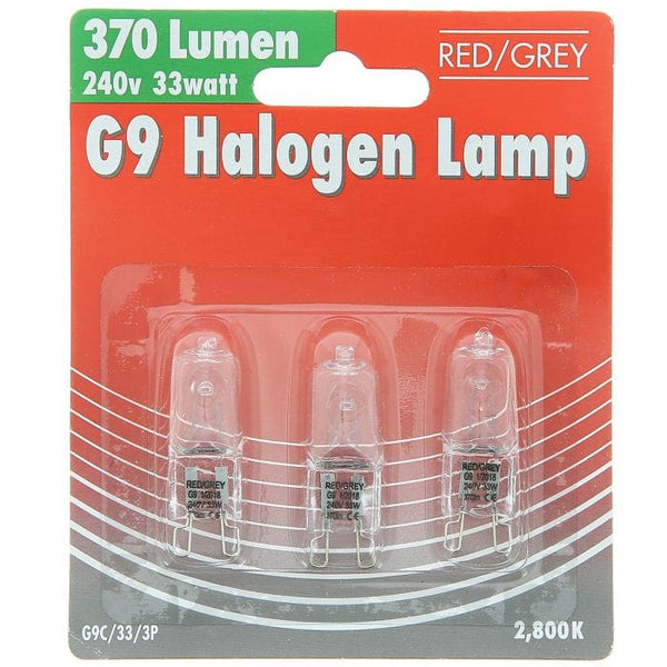 Spare and Square Light Bulb Jegs G9 Halogen Capsule Bulbs - 33W (Pack Of 3) PM1493 - Buy Direct from Spare and Square
