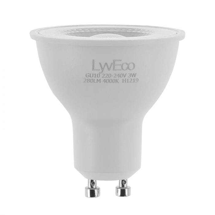 Spare and Square Light Bulb Lyveco 3W Led Smd/Cob GU10 240V Cool White JD8060CW - Buy Direct from Spare and Square