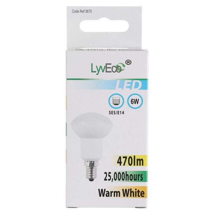 Spare and Square Light Bulb Lyveco 6W SES LED R50 REFLECTOR WARM WHITE JD8074 - Buy Direct from Spare and Square