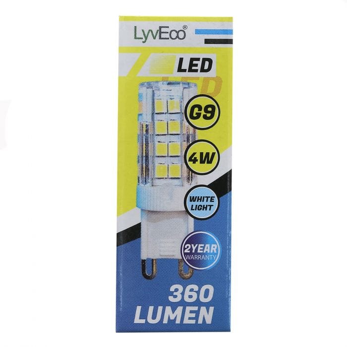 Spare and Square Light Bulb Lyveco LED G9 Bulb - 4W - Cool White JD8068 - Buy Direct from Spare and Square