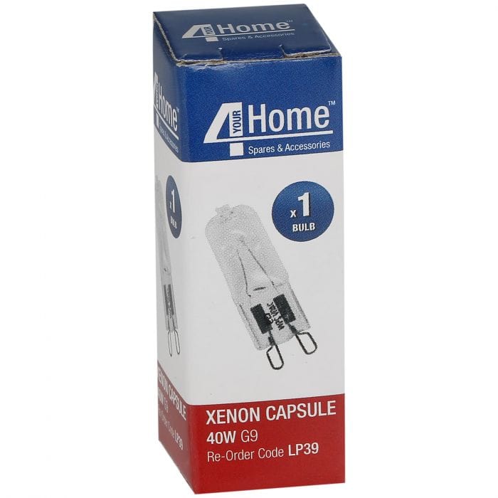 Spare and Square Light Bulb Xenon Capsule G9 Cooker Bulb 240V 40W - Clear LP39 - Buy Direct from Spare and Square