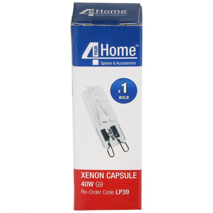 Spare and Square Light Bulb Xenon Capsule G9 Cooker Bulb 240V 40W - Clear LP39 - Buy Direct from Spare and Square