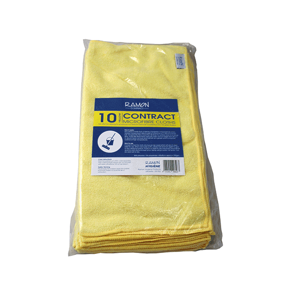 Contract General Purpose Microfibre Cloths Pack of 10 - Colour Coded - Microfibre Cloth