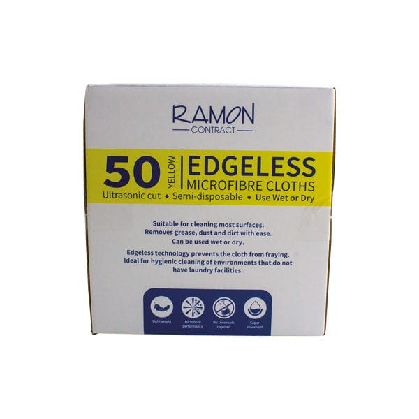 Spare and Square Microfibre Cloth Yellow Ramon ‘Contract’ Edgeless Boxed Microfibre Cloths - Box of 50 - Colour Coded 767Y.50CT - Buy Direct from Spare and Square