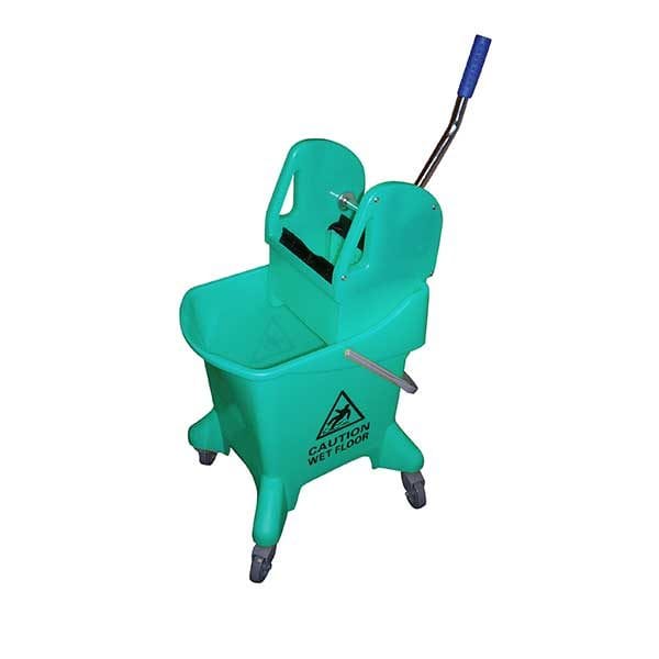 Spare and Square Mop Bucket Green 25L Mopping System With Gear Press Wringer -  Colour Coded MC8088G - Buy Direct from Spare and Square