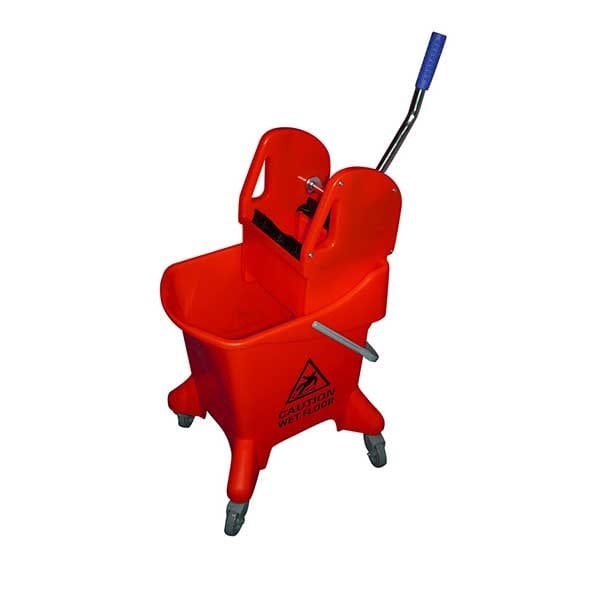 Spare and Square Mop Bucket Red 25L Mopping System With Gear Press Wringer -  Colour Coded MC8088R - Buy Direct from Spare and Square