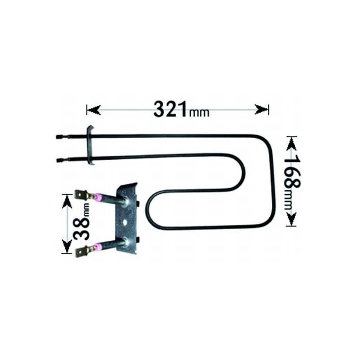 Spare and Square Oven Spares Compatible High Quality Creda Hotpoint Electric Cooker / Fan oven Grill Heating Element 1300W. ele723 - Buy Direct from Spare and Square
