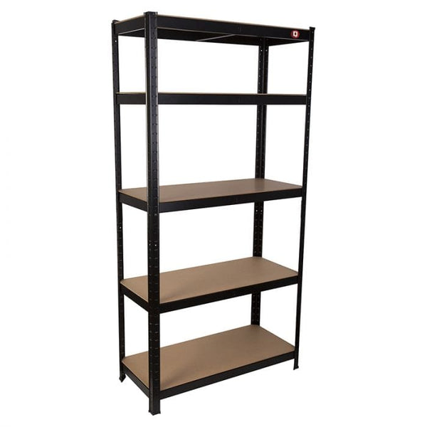 Spare and Square Plumbing Miscellaneous Strong Industrial Steel & MDF 5 Tier Heavy Duty Shelving Unit - 90cm X 40cm X 180cm F4S231 - Buy Direct from Spare and Square