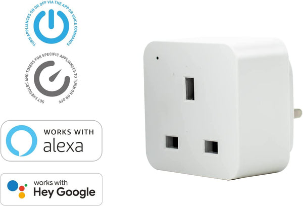 Spare and Square Smart Home WiFi Smart Plug - 3 Pin UK Plug - Control With Phone, Tablet, Alexa, Google 5022822216365 SS1GWIFIPLUGB18 - Buy Direct from Spare and Square