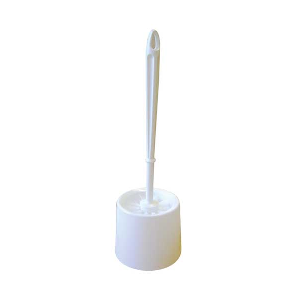 Spare and Square Toilet Brush Economy Toilet Brush Set - White Brush and Holder HB20W.24 - Buy Direct from Spare and Square