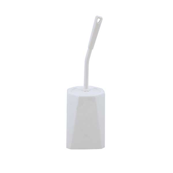 Spare and Square Toilet Brush Enclosed Toilet Brush Set - White Brush and Fully Enclosed Holder HB34 - Buy Direct from Spare and Square