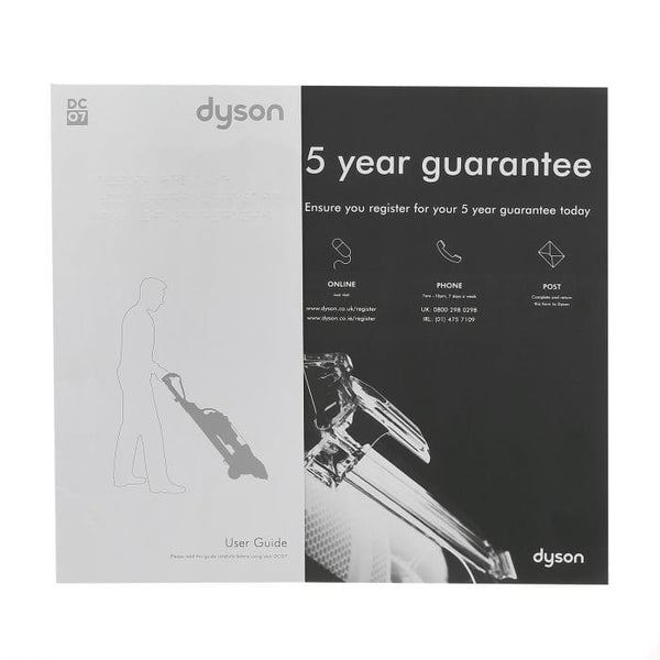 Spare and Square Vacuum Cleaner Spares Dyson DC07 Vacuum Cleaner Instruction Book 904209-13 - Buy Direct from Spare and Square