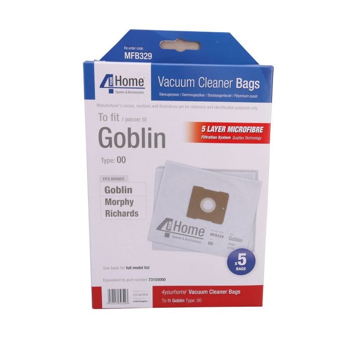 Spare and Square Vacuum Cleaner Spares Goblin Vacuum Cleaner Microfibre Bag (Pack Of 5) MFB329 - Buy Direct from Spare and Square