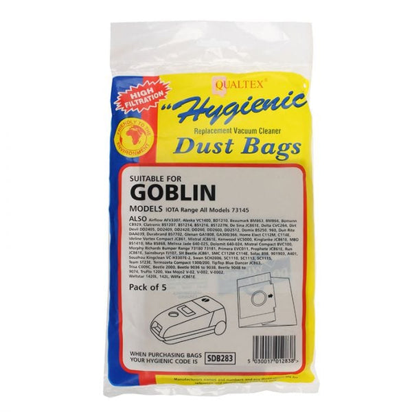 Spare and Square Vacuum Cleaner Spares Goblin Vacuum Cleaner Paper Bag - Iota (Pack Of 5) SDB283 - Buy Direct from Spare and Square