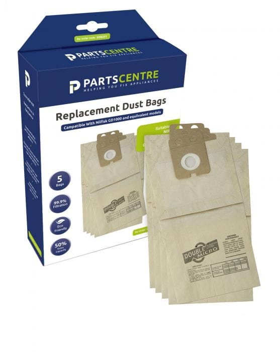 Spare and Square Vacuum Cleaner Spares Nilfisk Vacuum Cleaner Paper Bag (Pack Of 5) SDB251 - Buy Direct from Spare and Square