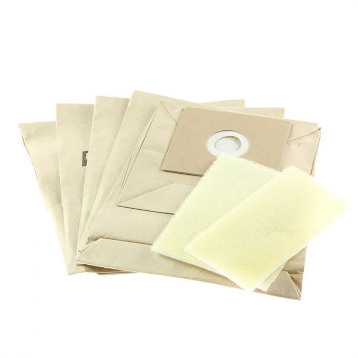 Spare and Square Vacuum Cleaner Spares Pro Action Vacuum Cleaner Paper Bag (Pack Of 5 Bags + 2 Filters) SDB322 - Buy Direct from Spare and Square