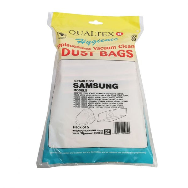 Spare and Square Vacuum Cleaner Spares Samsung Vacuum Cleaner Paper Bag (Pack Of 5) SDB274 - Buy Direct from Spare and Square