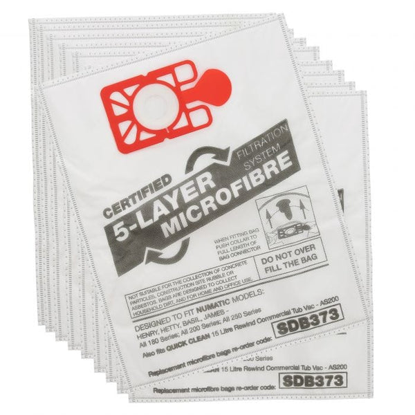 Spare and Square Vacuum Cleaner Spares Vacuum Cleaner Microfibre Bag (Pack Of 10) - Polybag - Made To Fit Numatic Henry, Hetty, James, David, Harry, Basil Models - 907075 - NVM1CH SDB373POLY - Buy Direct from Spare and Square