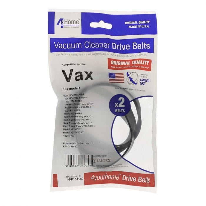 Spare and Square Vacuum Cleaner Spares Vax Vacuum Cleaner Belt - Type8/9 (Pack Of 2) PPP154OQ - Buy Direct from Spare and Square