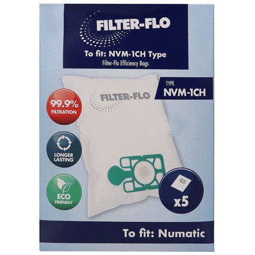 Spare and Square Vacuum Spares Numatic NVM-1CH Henry Hetty James Microfibre Dustbags - Pack of 5 - 1CH BOX50 - Buy Direct from Spare and Square