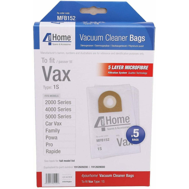 Spare and Square Vacuum Spares Vax Wet and Dry 6131 6151 7131 7151 Microfibre Dustbags - Pack of 5 MFB152 - Buy Direct from Spare and Square