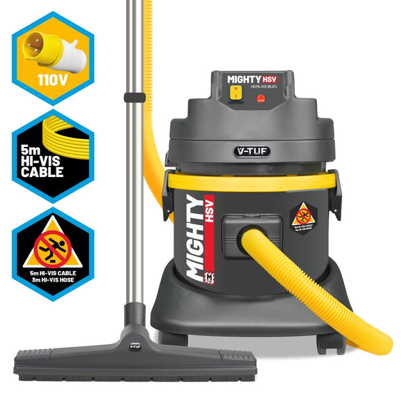 V-Tuf Vacuum Cleaner V-Tuf Mighty HSV Vacuum Cleaner - M-Class Health & Safety Version - 110v MIGHTYHSV110 - Buy Direct from Spare and Square