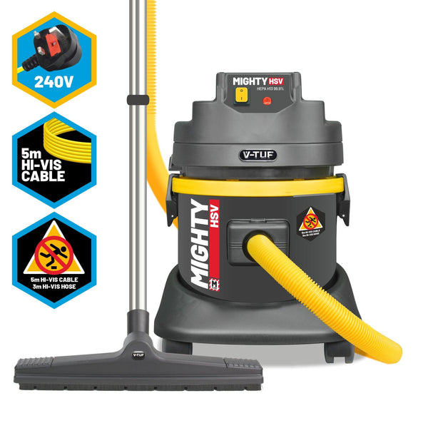 V-Tuf Vacuum Cleaner V-Tuf Mighty HSV Vacuum Cleaner - M-Class Health & Safety Version - 240v MIGHTYHSV240 - Buy Direct from Spare and Square